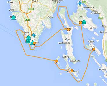 Istra & Kvarner sailing itinerary A - 7 day