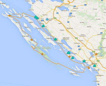 Zadar sailing itinerary A - 7 day