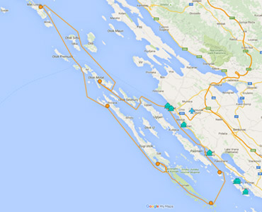 Zadar sailing itinerary B - 7 day