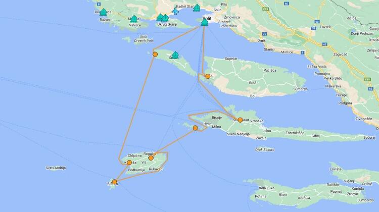 Itinerario di Navigazione a Spalato