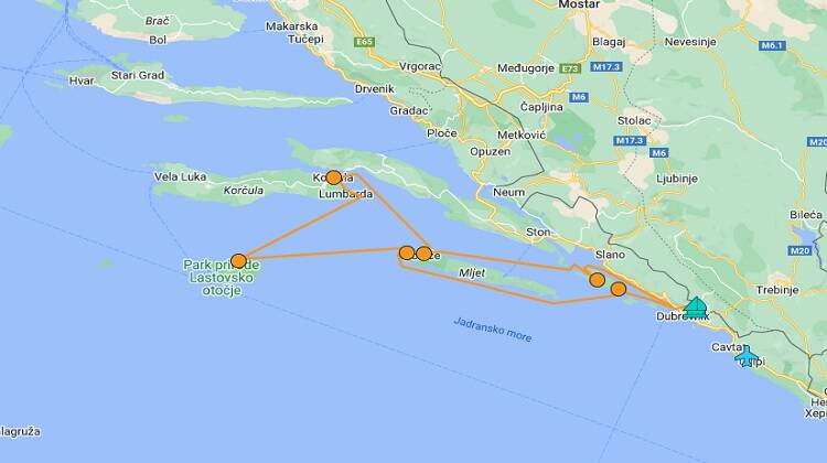 Itinerario di Navigazione a Dubrovnik